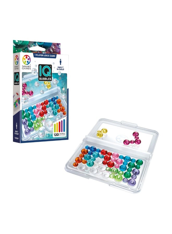 SmartGames IQ Bubbles, Fun IQ Brain Teaser Puzzle, Cognitive Development STEM Toy with 120+ Challenges, Travel Friendly Handheld Educational Matching Puzzle Game, Suitable for Children Above 7+ - Image 1